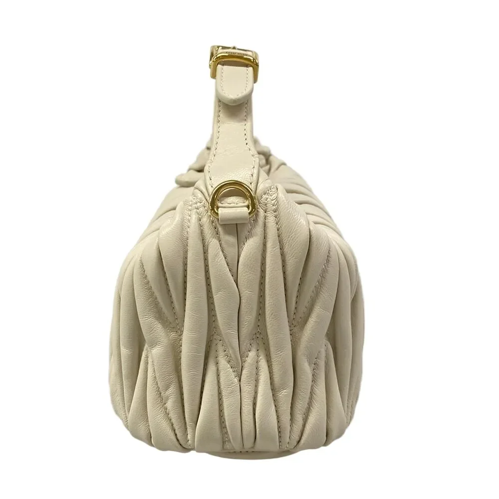 Miu Miu Matelasse Handbag 5NE026 Bianco (Ivory)